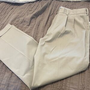Savane Light Khaki Pleated Dress Pants